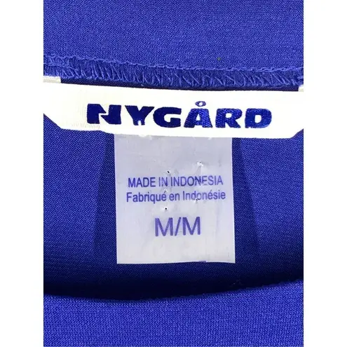 Nygard Women's Leopard Print Crew Neck Long Sleeve Top Blue Size Medium