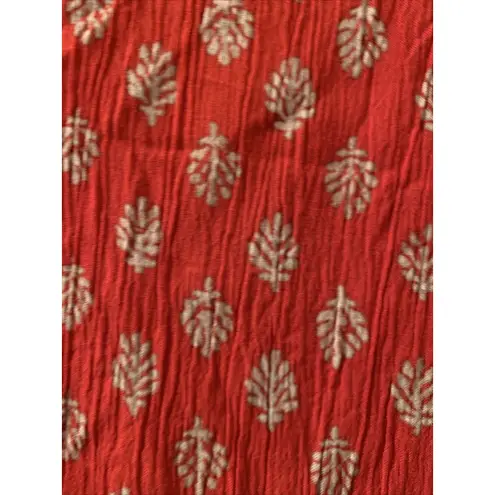 Eddie Bauer  Women's Shell Print Sleeveless Top Blouse Red Ivory Unknown …