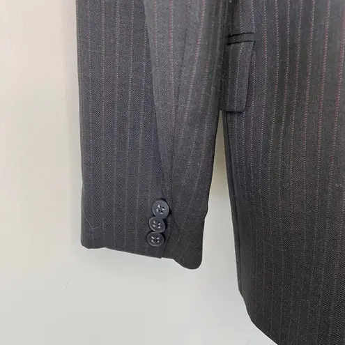 Theory  Black Brown Pinstripe Blazer Sz 0 thumbnail 5