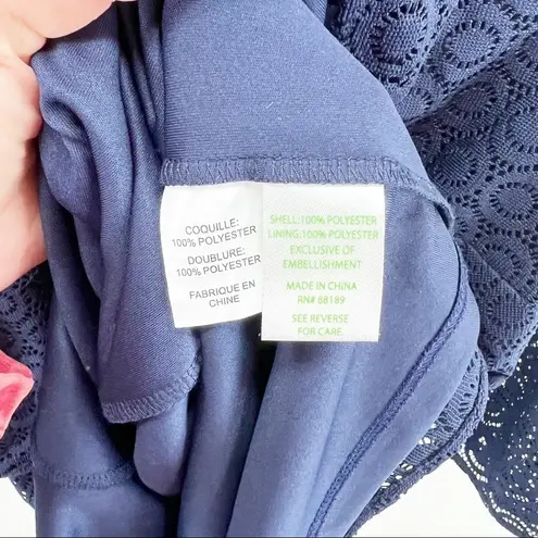 Lilly Pulitzer  Alden Lace Tunic Dress Geo Circle Knit Lace Navy Size Small NWT