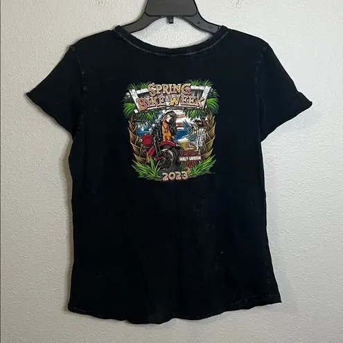 Harley Davidson VNeck Graphic Baby TShirt Black Estimate Size Medium
