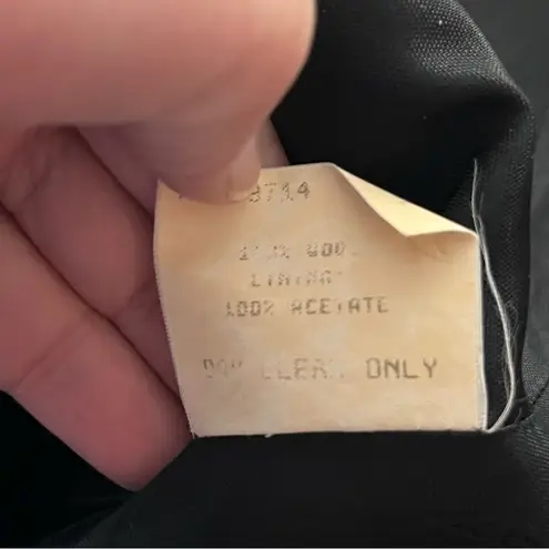 Vintage 90s Block Island Structured Wool Blazer Gold Crest Buttons Black 12