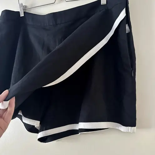 Scoop NYC Linen Cross Front Asymmetrical Skort Sz XXL Black - Image 2