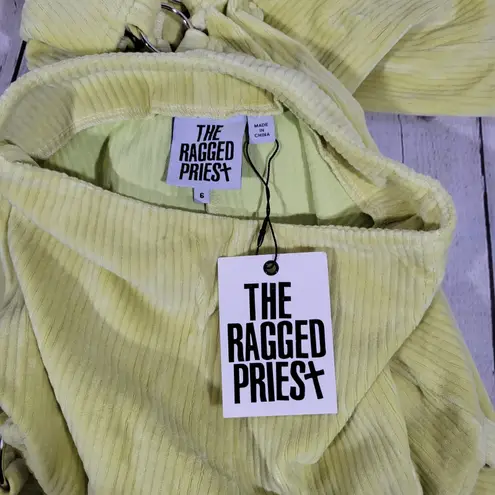 The Ragged Priest Yellow Corduroy Cut Out Flared Pants Size 6