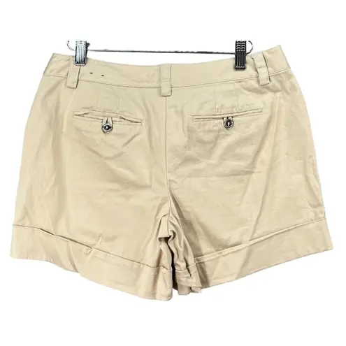 White House | Black Market  Shorts Womens 6 Tan Cotton Sateen Pockets Cuffed Casual