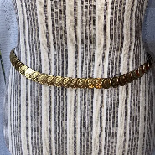 Vintage Stretchy Copper Embossed Disc Belt