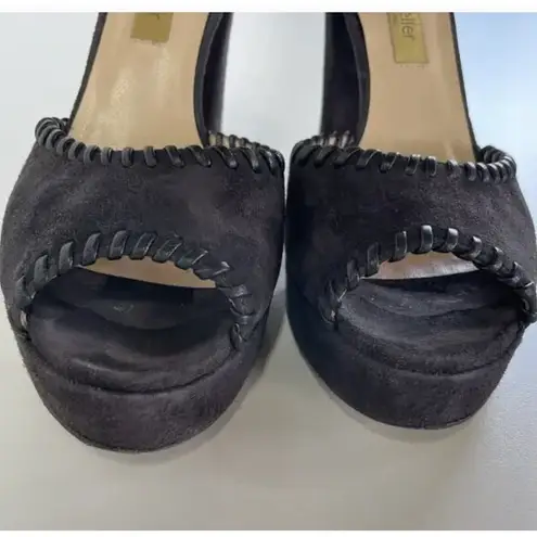 Dee Keller Shoes Womens Size EU 38.5 US 8 Black Suede Ankle Strap Made in Italy