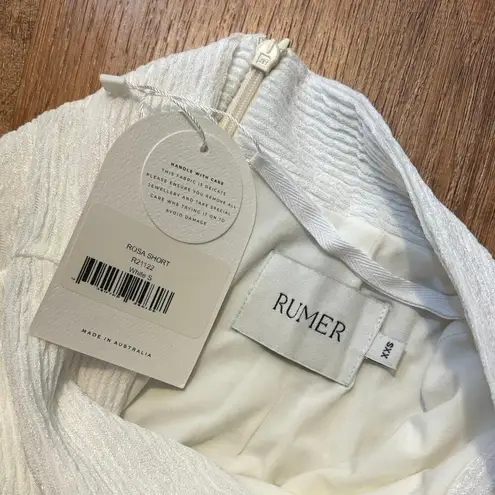 NWT RUMER Rosa Short In White Size XXS