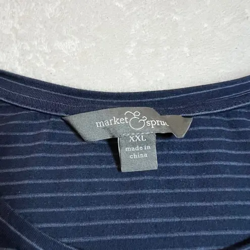 Market & Spruce Crewneck Stripe Stretch T-Shirt Size XXL Casual Nautical