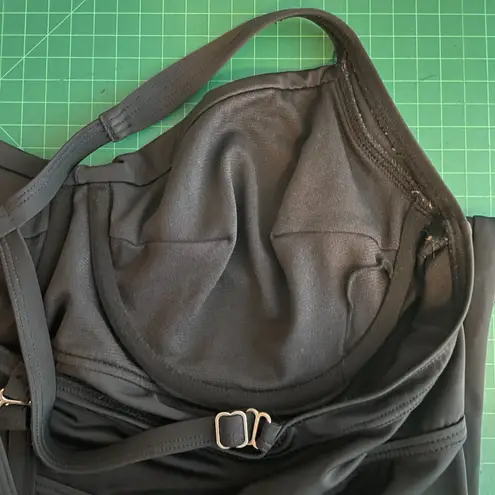 Title Nine Women 38DD Black Underwire Tankini Swim Top Adjustable Straps Bikini