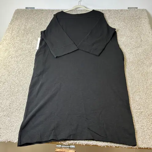Caslon Knit T-Shirt 3/4 sleeve Dress Casual Comfy Relaxed Fit Black Women's XL