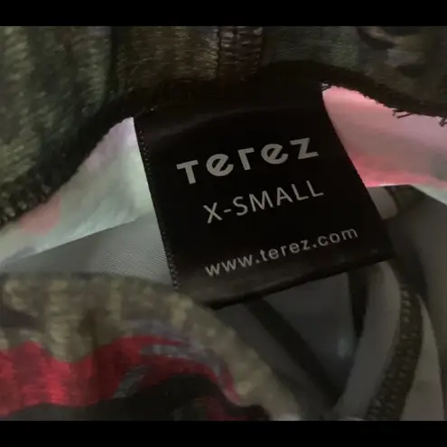 Terez  Tall Band Multi Color Camo Capri Leggings