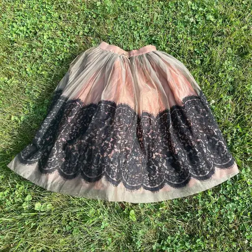 Vintage Black Lace Gray Sheer Nude Full Skirt from Modern Jr. Size undefined