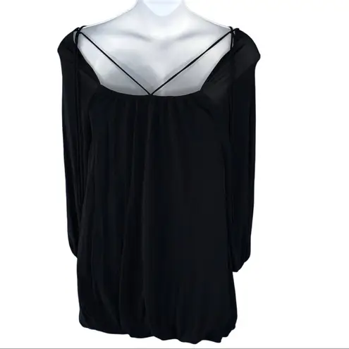 Samantha Treacy Long Sleeve Bubble Hem Dress Navy Size 6 Party Wedding Guest Blue