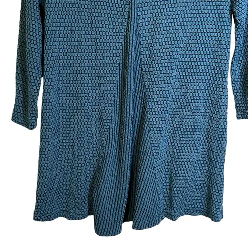 Habitat  Clothes to Live In Teal Blue Puckered Knit Top Small Lagenlook Artsy‎