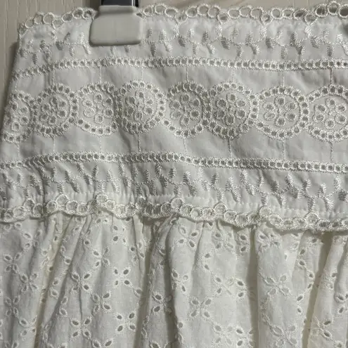 Dorothee Bis π White Eyelet Lace Cottagecore Midi Skirt