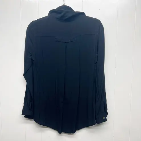 Dotti Womens Top Size 10 Button Front Career Academia Business Casual Workwear Black