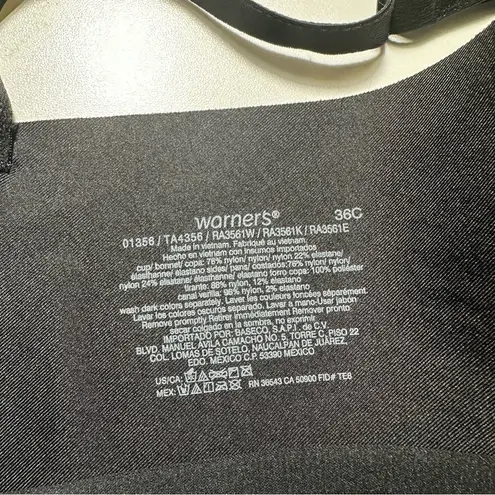 Warners Black No Side Effects Underarm Smoothing Comfort Underwire 36C Black Size undefined