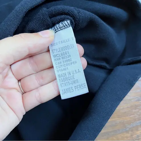 James Perse • Funnel Neck Sweatshirt Dress black cotton terry mini