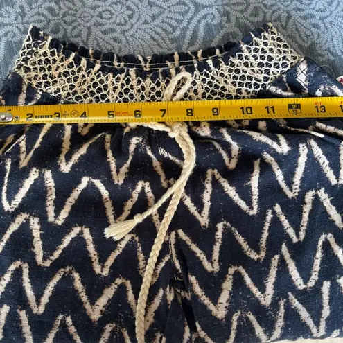 Cali 1850 Blue and White Wide Leg Pants with High Waist