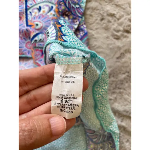 Renee C. Made in U.S.A Stitch Fix Sleeveless Blouse SIZE S Color Cyan Purple