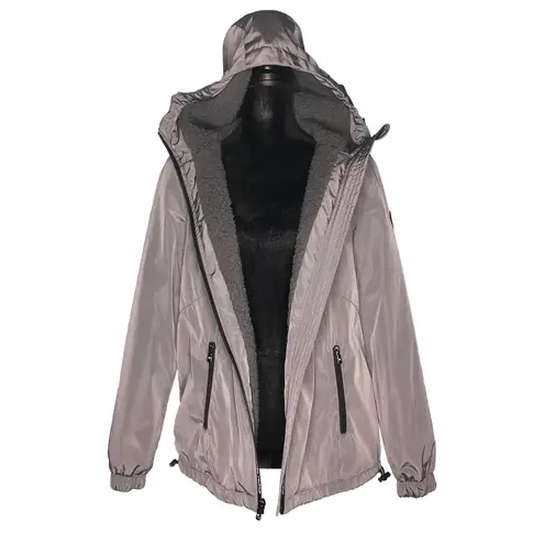 MICHAEL Michael Kors Gun Metal Missy Faux Shearling Lined Jacket