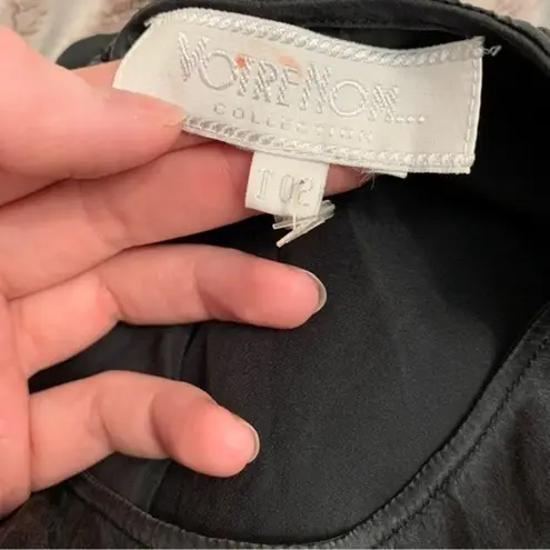 Votre Nom Vintage Silk Sequin Crewneck Sleeveless Tank Blouse Black