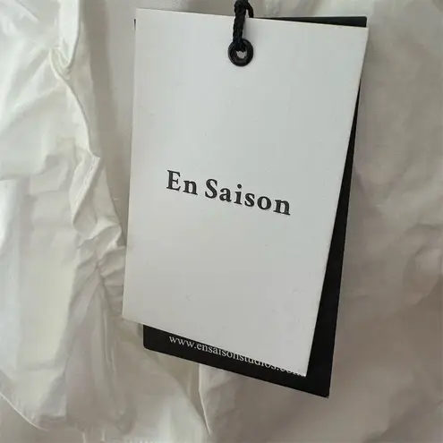 En Saison Loren White Ruffle Wrap Minidress Size L Short Sleeve Summer Sundress Size L