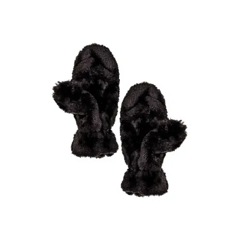 Apparis Coco Faux Fur Mittens in Noir One Size New Womens Gloves Black
