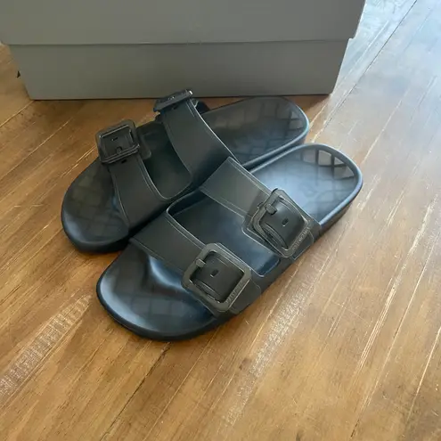 Balenciaga Mallorca Transparent Dual-buckle Slide Sandals In Black Sz 10 New