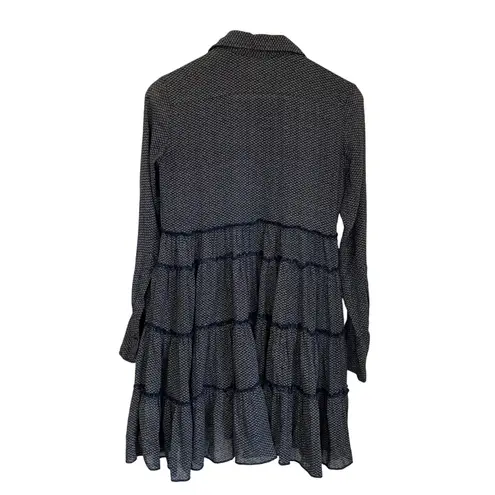 Denim & Supply Ralph Lauren Tiered Long Sleeve Collared Boho Mini Dress XS