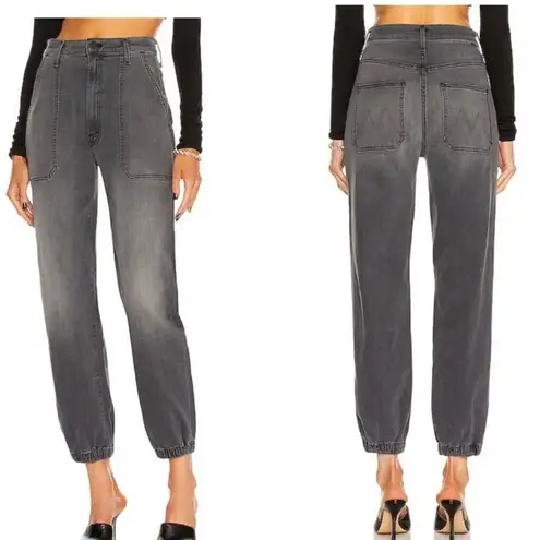 Mother Women’s Plus Size 33 The Wrapper Patch Springy Ankle Jeans Gray