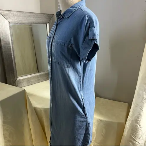 Velvet Heart denim Buttoned Mini Dress with Cuffed Sleeves