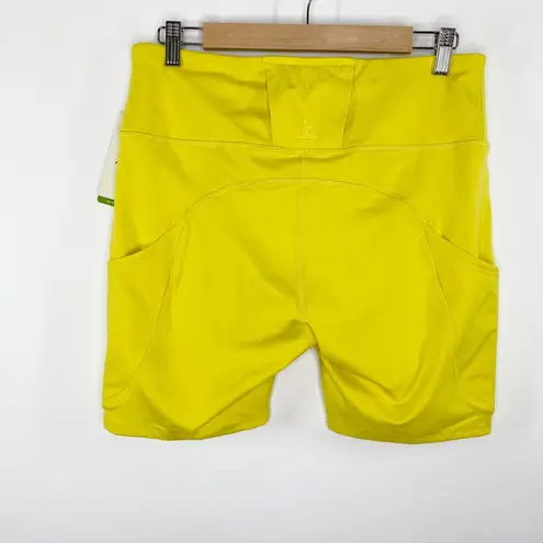 Alpine Design Yellow Fitted High Rise Bike Shorts Activewear Womens Size Large