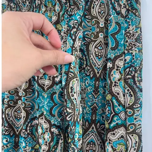 Lavish Vtg Y2K Skirt Sz L Brown Maxi Boho Ruffle Festival Flowy Sheer Romantic