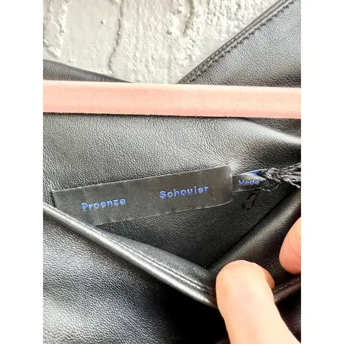 Proenza Schouler NWT Leather One Shoulder Mini Dress Black Women's US 6