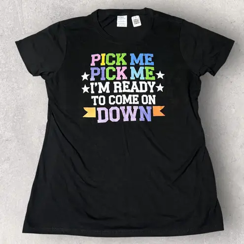 New Port & Company Graphic Tee Womens M Black Pick Me I'm Ready to Come On Down