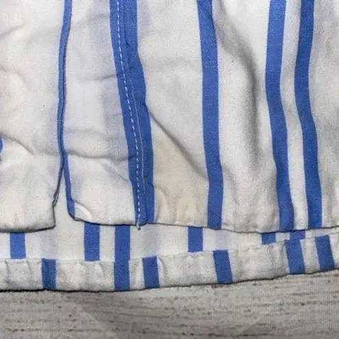 Denim 24/7 button down stripe top w/flare back blue & white sz 12W