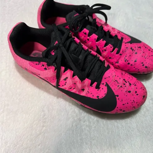 Nike  Pink and Black Athletic Shoes with Speckled Design