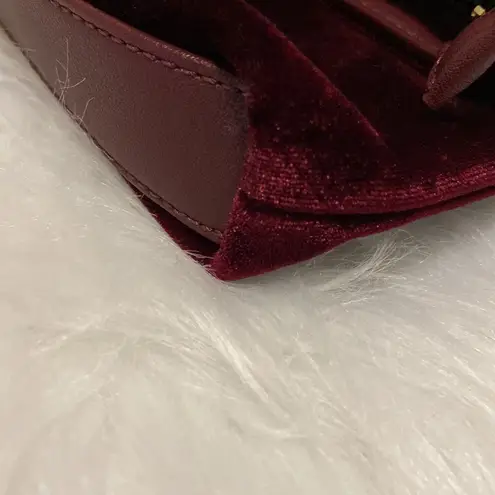 Sole Society Foldover Velvet Clutch- Maroon Colored