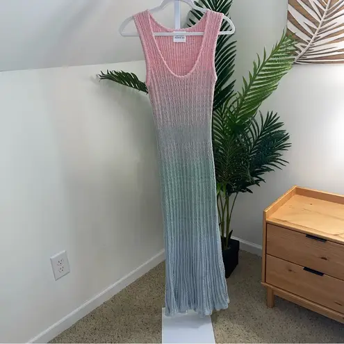 Hayley Menzies Ombre Pink Green Stardust Sparkle cotton/ cashmere Dress Small