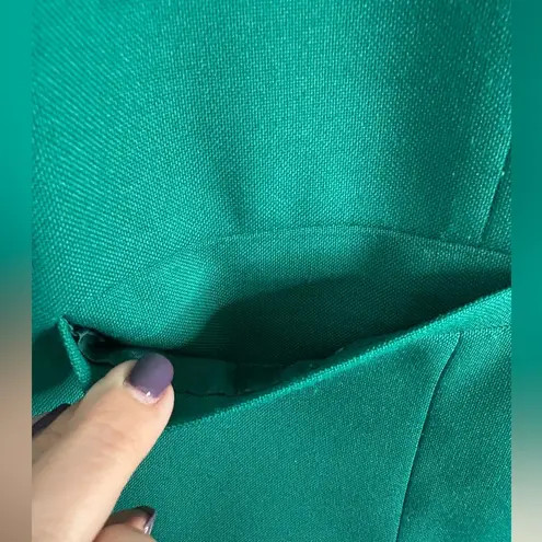 Vintage Collarless Women's Blazer, Size 14 Green