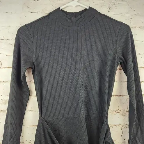 l*space L* Corinne Dress in Black Ribbed Long Sleeve Small NWT Long Sleeve