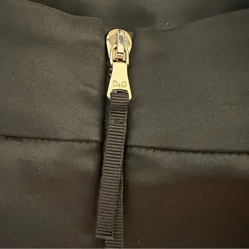 Dolce & Gabbana Vintage Satin Mini Skirt Black Animal Print Lining sz Small