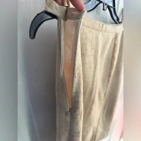ROYITA Beige Wool Skirt SIZE L – Classic Minimalist Office Style Tan Size L