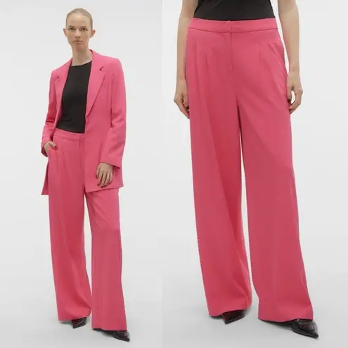 VERO MODA NEW Charity Wide Leg Pants Color: Raspberry Sorbet