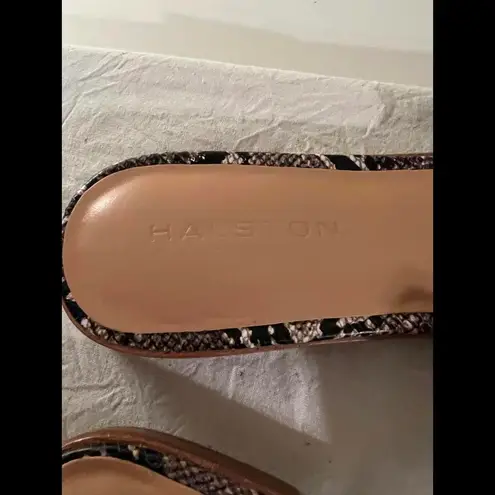 Halston Snake Print Slide Sandals