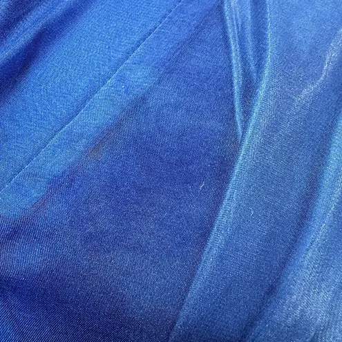 Mac Duggal Sequin Beaded Chiffon Evening Gown Prom Dress Strapless Royal Blue 16