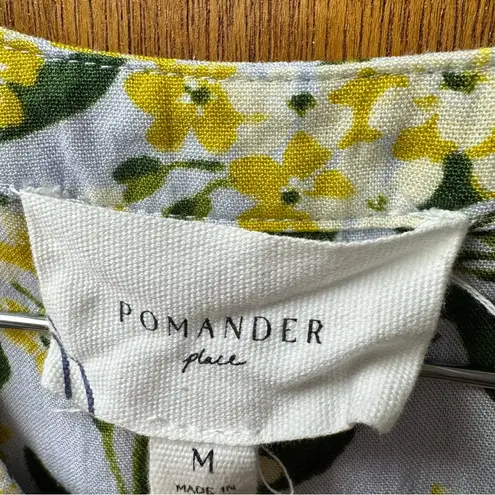 Pomander Place Palmetto Garden Kenzo Long Sleeve Mini Dress Floral Medium M Blue