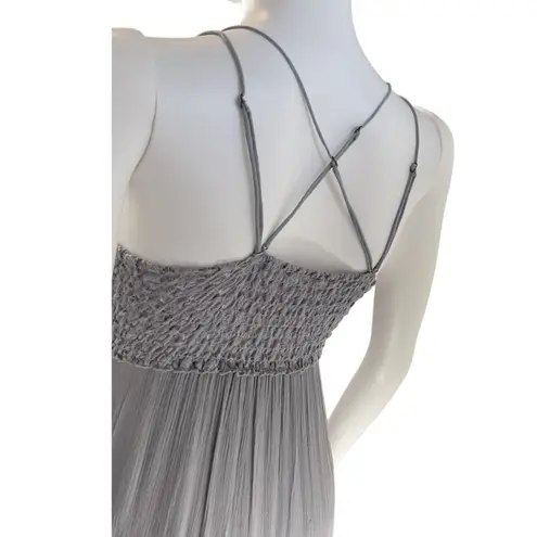 Free People Free‎ People Adella Lace Maxi Dress Slate Gray XS S